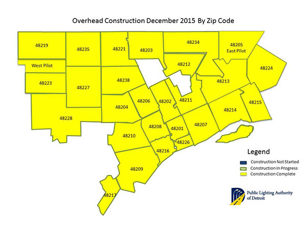 Overhead Construction - December 2015, by zip code