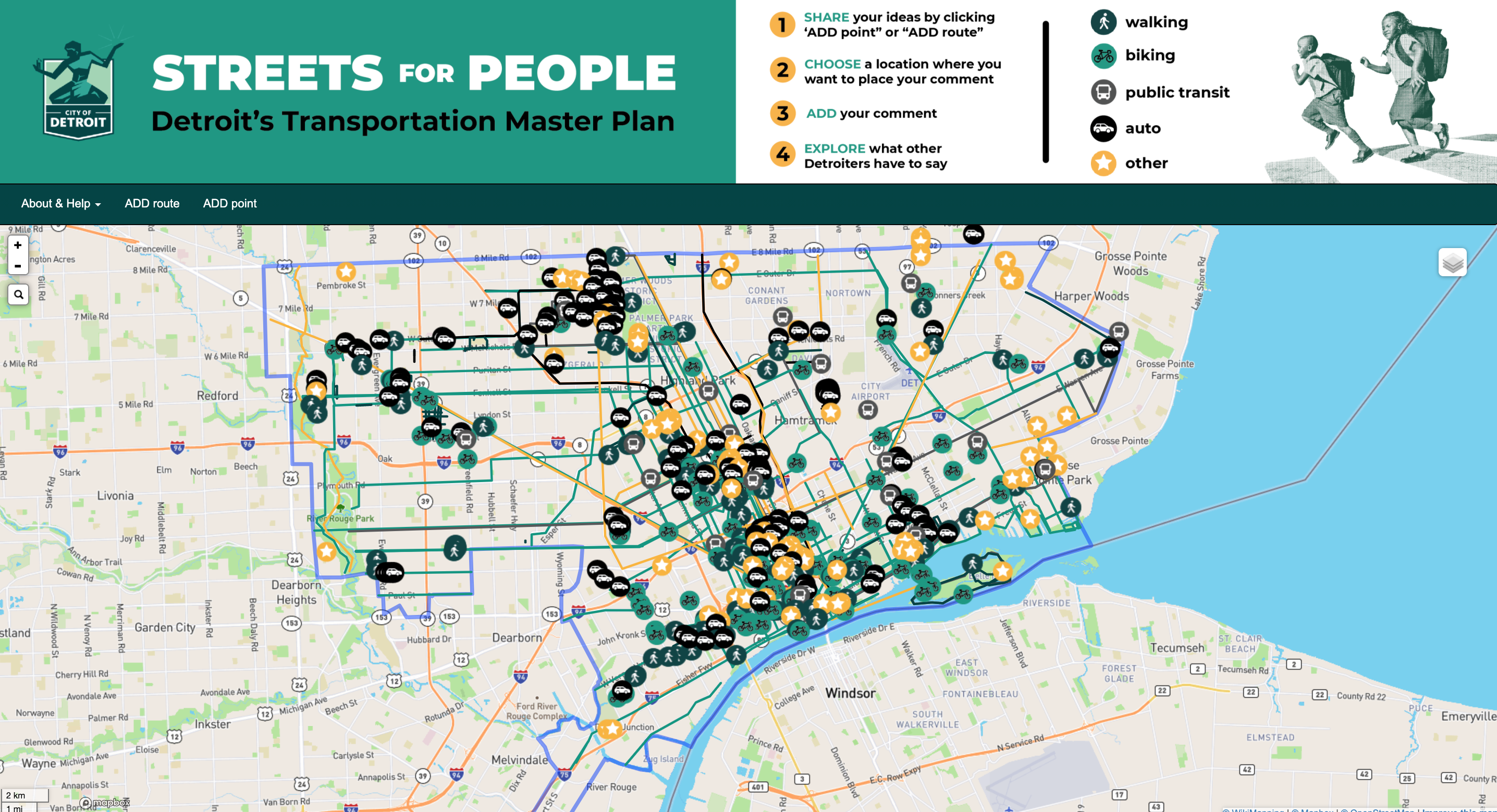 Streets for people online engagement map