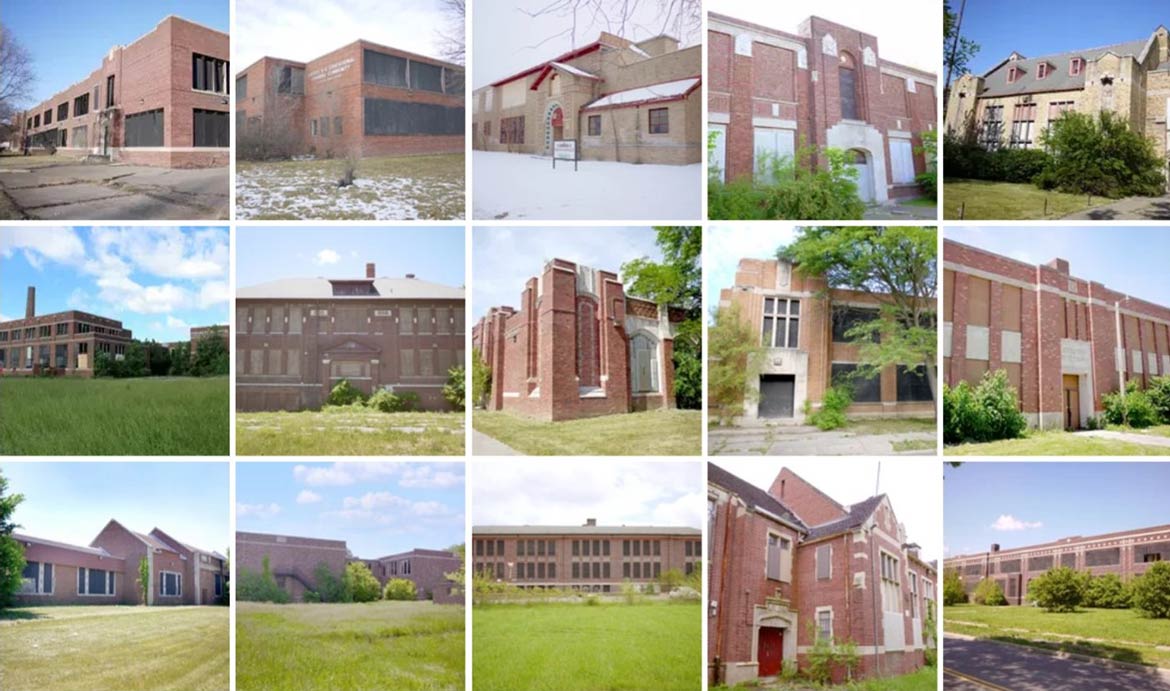 School Buildings Collage