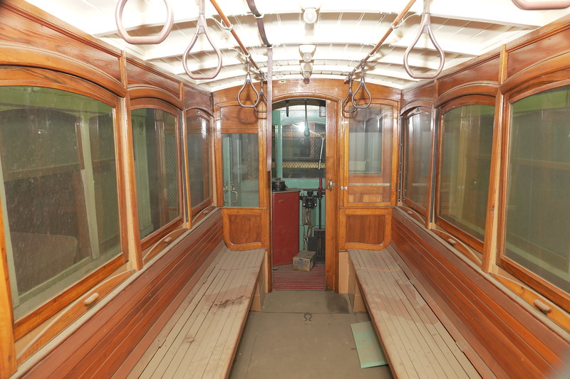 interior of historic trolley