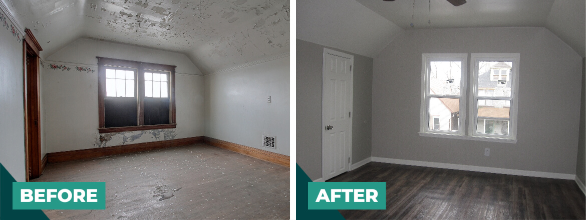 Springwells Master Bedroom Before and After