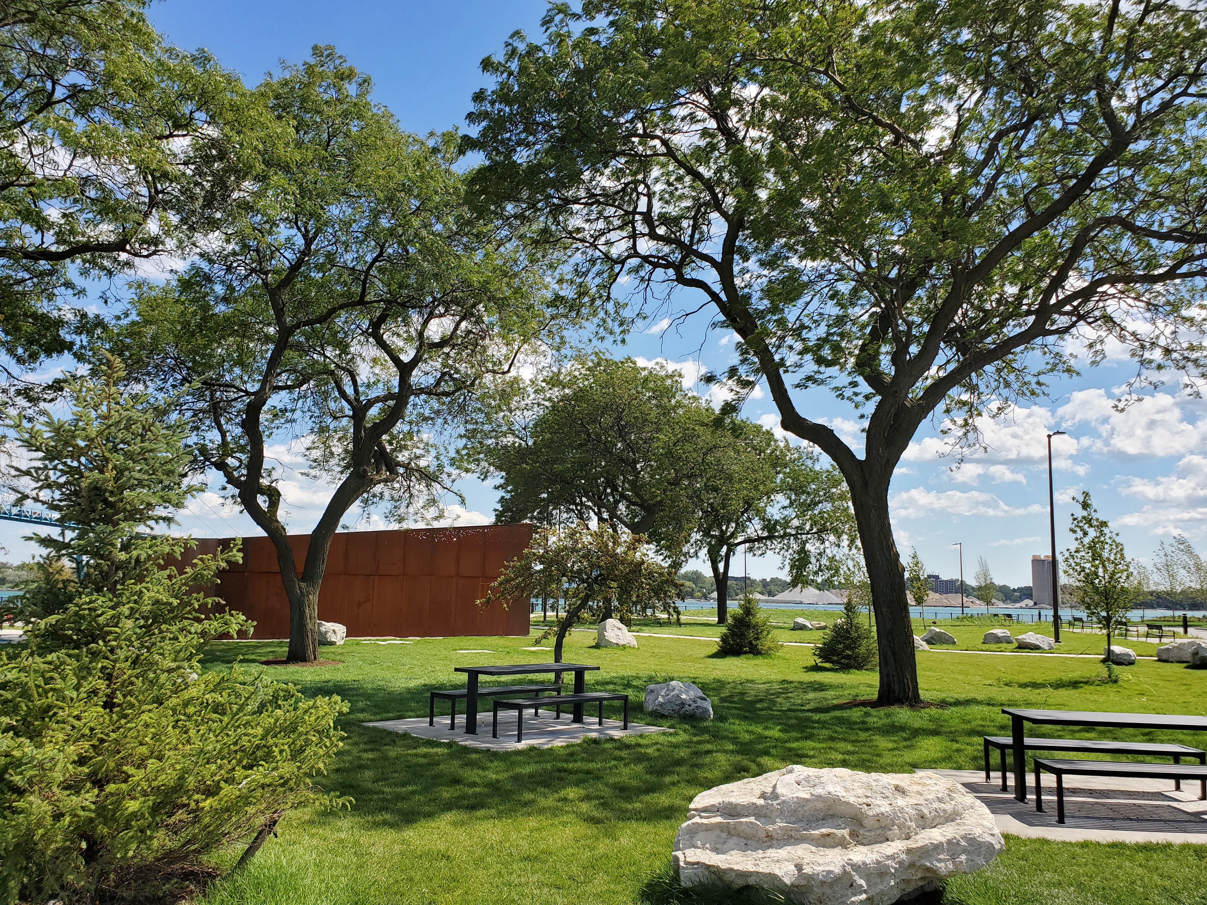 Updated park with picnic tables