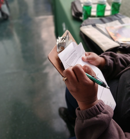 Resident filling out Community Health Assessment