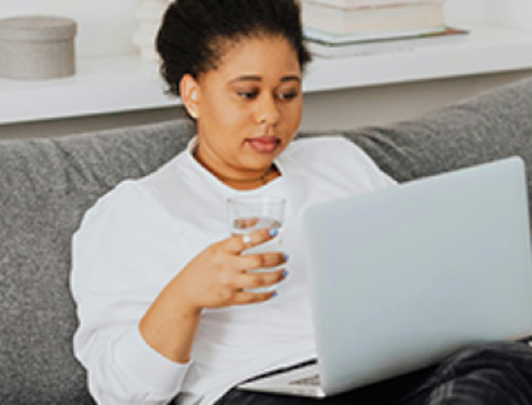 woman on her laptop