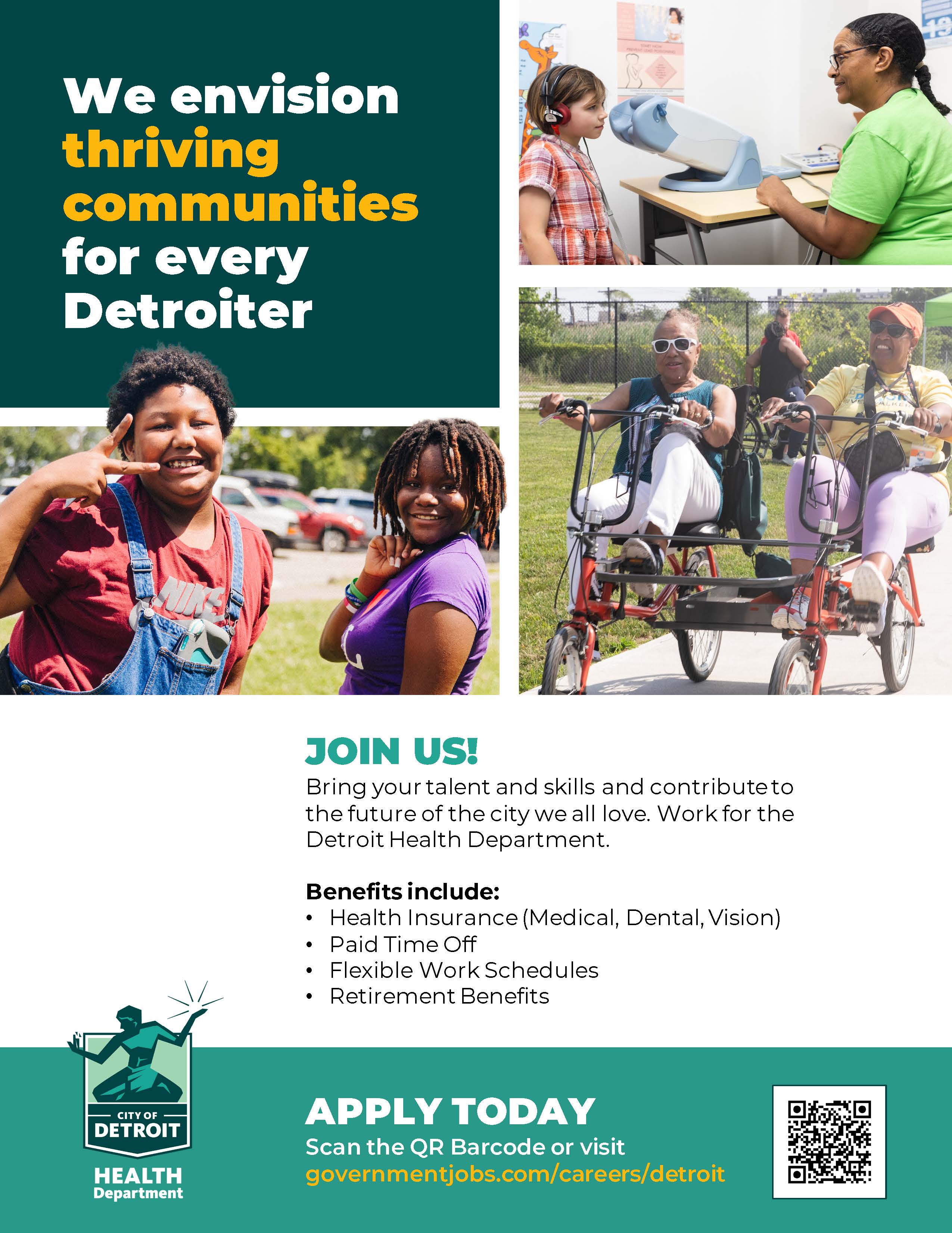 Detroit Health Department  Recruitment Flyer