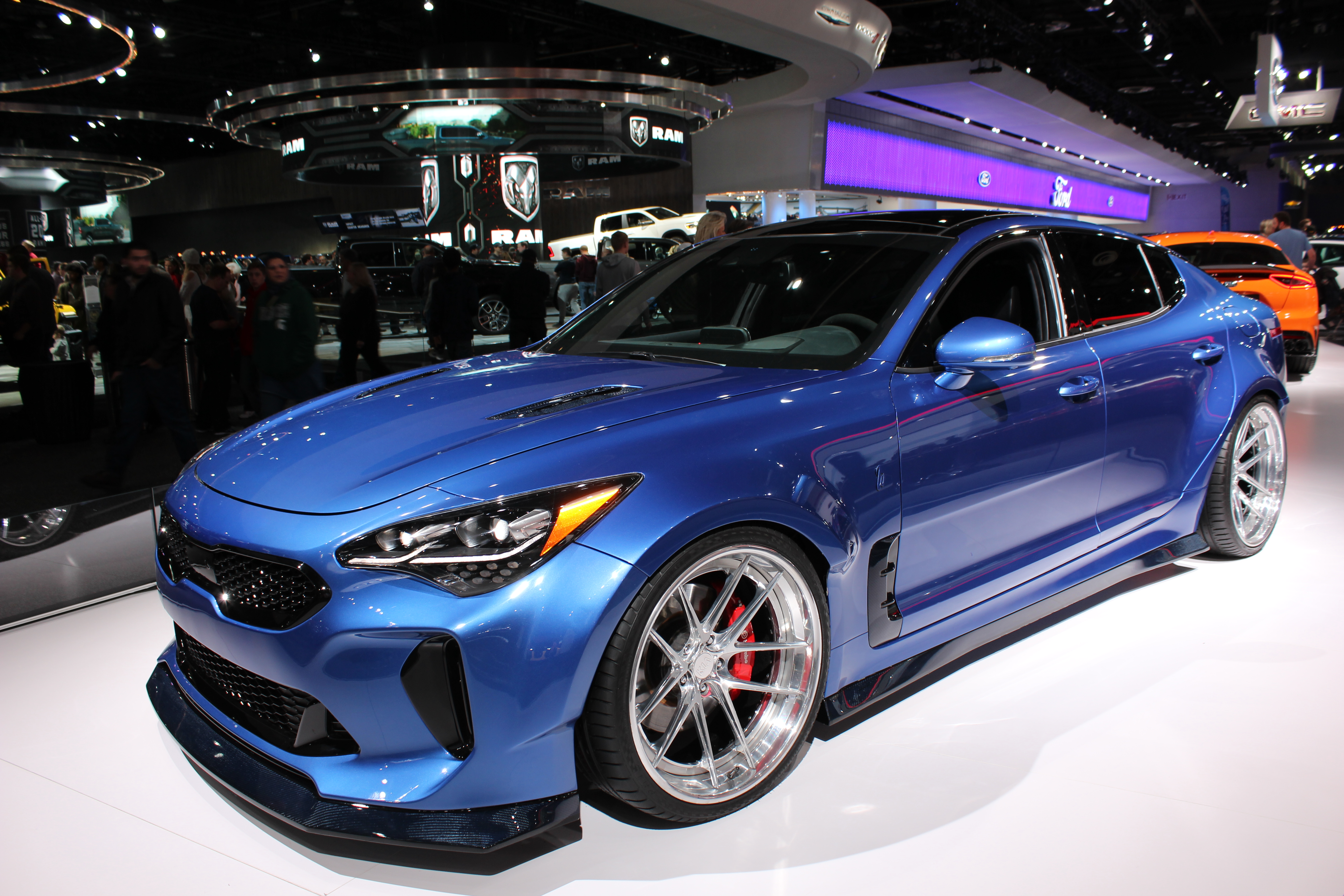 This is a shiny blue car.